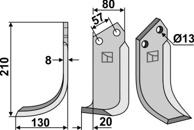 Fräsmesser 210x80mm, links
